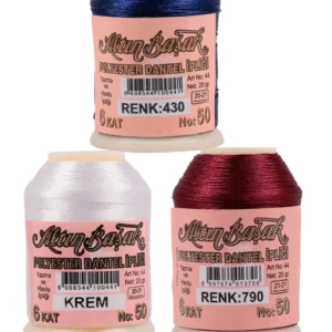 3 Adet Altınbaşak Oya ve Dantel İpi 20 gr - Royaleks - No: KREM - 790 - 430