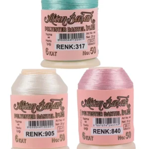 3 Adet Altınbaşak Oya ve Dantel İpi 20 gr - Royaleks - No: 905 - 840 - 317