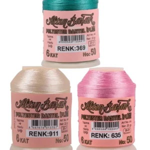 3 Adet Altınbaşak Oya ve Dantel İpi 20 gr - Royaleks - No: 911 - 635 - 369