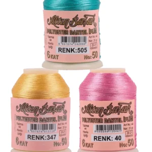 3 Adet Altınbaşak Oya ve Dantel İpi 20 gr - Royaleks - No: 347 - 040 - 505