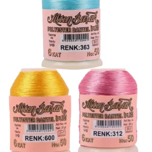 3 Adet Altınbaşak Oya ve Dantel İpi 20 gr - Royaleks - No: 600 - 312 - 363