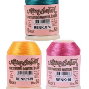 3 Adet Altınbaşak Oya ve Dantel İpi 20 gr - Royaleks - No: 139 - 019 - 874