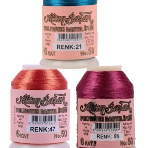 3 Adet Altınbaşak Oya ve Dantel İpi 20 gr - Royaleks - No: 047 - 089 - 021