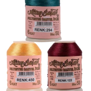 3 Adet Altınbaşak Oya ve Dantel İpi 20 gr - Royaleks - No: 450 - 122 - 294