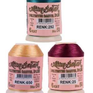 3 Adet Altınbaşak Oya ve Dantel İpi 20 gr - Royaleks - No: 650 - 025 - 292