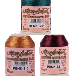 3 Adet Altınbaşak Oya ve Dantel İpi 20 gr - Royaleks - No: 413 - 032 - 291