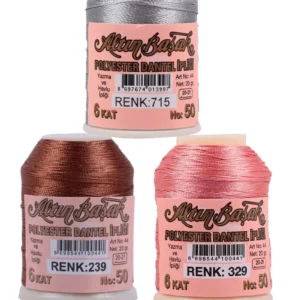 3 Adet Altınbaşak Oya ve Dantel İpi 20 gr - Royaleks - No: 239 - 329 - 715