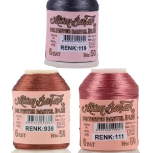 3 Adet Altınbaşak Oya ve Dantel İpi 20 gr - Royaleks - No: 938 - 111 - 119