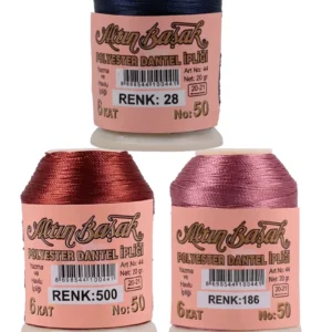 3 Adet Altınbaşak Oya ve Dantel İpi 20 gr - Royaleks - No: 500 - 186 - 028