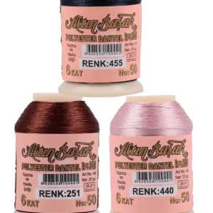 3 Adet Altınbaşak Oya ve Dantel İpi 20 gr - Royaleks - No: 251 - 440 - 455