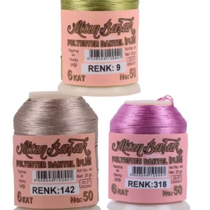 3 Adet Altınbaşak Oya ve Dantel İpi 20 gr - Royaleks - No: 142 - 318 - 009