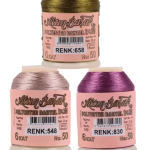 3 Adet Altınbaşak Oya ve Dantel İpi 20 gr - Royaleks - No: 548 - 830 - 658