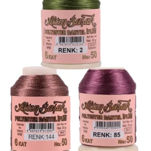 3 Adet Altınbaşak Oya ve Dantel İpi 20 gr - Royaleks - No: 144 - 085 - 002
