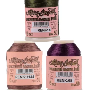 3 Adet Altınbaşak Oya ve Dantel İpi 20 gr - Royaleks - No: 1144 - 065 - 004
