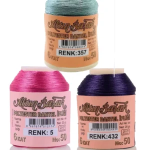 3 Adet Altınbaşak Oya ve Dantel İpi 20 gr - Royaleks - No: 005 - 432 - 357