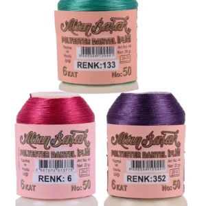 3 Adet Altınbaşak Oya ve Dantel İpi 20 gr - Royaleks - No: 006 - 352 - 133