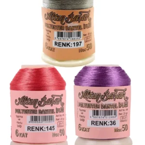 3 Adet Altınbaşak Oya ve Dantel İpi 20 gr - Royaleks - No: 145 - 036 - 197