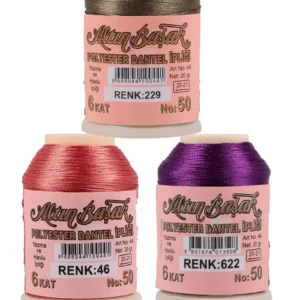 3 Adet Altınbaşak Oya ve Dantel İpi 20 gr - Royaleks - No: 046 - 622 - 229