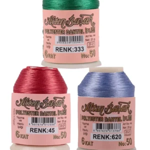 3 Adet Altınbaşak Oya ve Dantel İpi 20 gr - Royaleks - No: 045 - 620 - 333