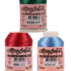 3 Adet Altınbaşak Oya ve Dantel İpi 20 gr - Royaleks - No: 211 - 387 - 417