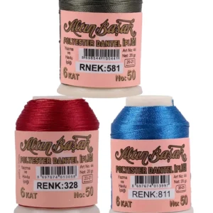 3 Adet Altınbaşak Oya ve Dantel İpi 20 gr - Royaleks - No: 328 - 811 - 581