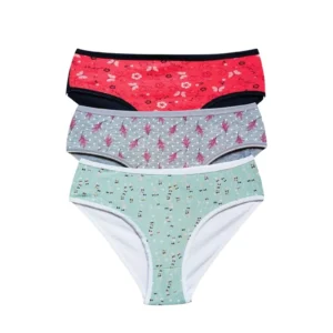 Pamuklu Geniş Kenarlı Likralı Desenli Bato Kadın Külot 3'lü Paket Set1