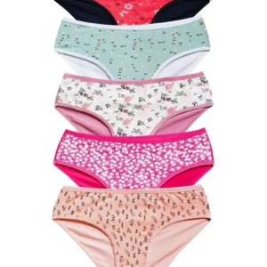 Pamuklu Geniş Kenarlı Likralı Desenli Bato Kadın Külot 5'li Paket Set 2