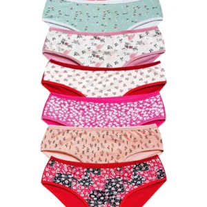 Pamuklu Geniş Kenarlı Likralı Desenli Bato Kadın Külot 7'li Paket