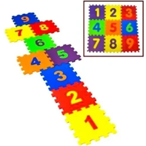 9 Parça Büyük Boy Rakamlı Sayılı Sünger Yapılı Oyun Karosu Yer Matı Puzzle Yapboz Royaleks-68803