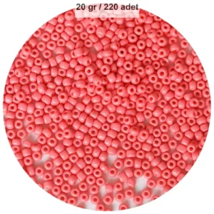 Pembe Renk 4 mm Yaklaşık 220 adet/20 gram Cam Boncuk Oya Yazma Bileklik ve Kolye