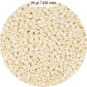 Beyaz Renk 4 mm Yaklaşık 220 adet/20 gram Cam Boncuk Oya Yazma Bileklik ve Kolye