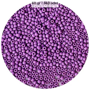 Mor Renk 4 mm Yaklaşık 660 adet / 60 gram Cam Boncuk Oya Yazma Bileklik ve Kolye