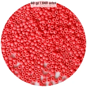 Karpuz Pembesi Renk 4 mm Yaklaşık 660 adet / 60 gram Cam Boncuk Oya Yazma Bileklik ve Kolye