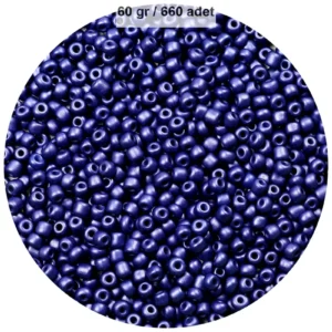 Lacivert Renk 4 mm Yaklaşık 660 adet / 60 gram Cam Boncuk Oya Yazma Bileklik ve Kolye