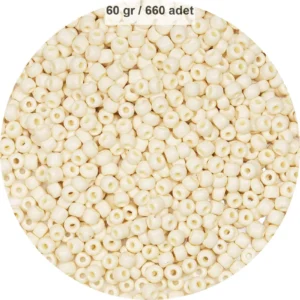 Beyaz Renk 4 mm Yaklaşık 660 adet / 60 gram Cam Boncuk Oya Yazma Bileklik ve Kolye