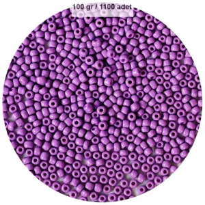Mor Renk 4 mm Yaklaşık 1100 adet / 100 gram Cam Boncuk Oya Yazma Bileklik ve Kolye