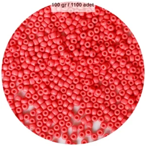 Karpuz Pembesi Renk 4 mm Yaklaşık 1100 adet / 100 gram Cam Boncuk Oya Yazma Bileklik ve Kolye