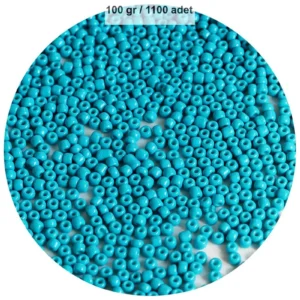 Turquaz Mavi Renk 4 mm Yaklaşık 1100 adet / 100 gram Cam Boncuk Oya Yazma Bileklik ve Kolye
