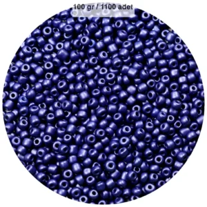 Lacivert Renk 4 mm Yaklaşık 1100 adet / 100 gram Cam Boncuk Oya Yazma Bileklik ve Kolye
