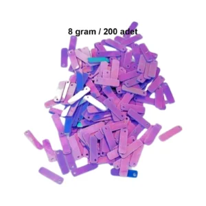 Mor 15 x 5 mm Dantel Oya Yazma Halhal Abiye Lazer Kesim Pul 200 adet / 8 gram