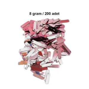 Bakır 15 x 5 mm Dantel Oya Yazma Halhal Abiye Lazer Kesim Pul 200 adet / 8 gram