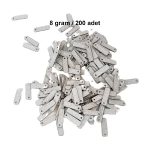 Mat Beyaz 15 x 5 mm Dantel Oya Yazma Halhal Abiye Lazer Kesim Pul 200 adet / 8 gram