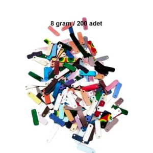 Karışık Renkler 15 x 5 mm Dantel Oya Yazma Halhal Abiye Lazer Kesim Pul 200 adet / 8 gram