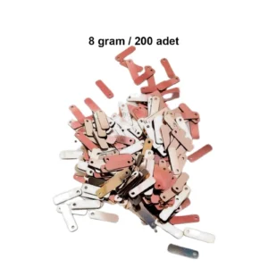 Açık Kırmızı 15 x 5 mm Dantel Oya Yazma Halhal Abiye Lazer Kesim Pul 200 adet / 8 gram