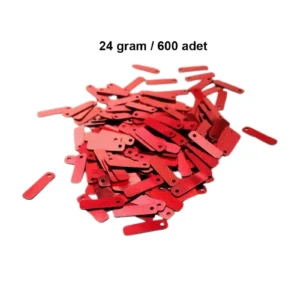 Kırmızı 15 x 5 mm Dantel Oya Yazma Halhal Abiye Lazer Kesim Pul 600 adet / 24 gram