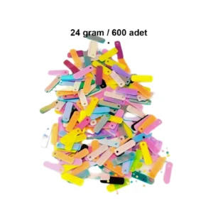Pastel Renkler 15 x 5 mm Dantel Oya Yazma Halhal Abiye Lazer Kesim Pul 600 adet / 24 gram