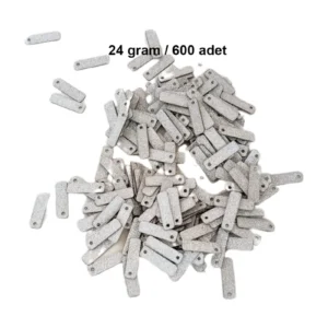 Mat Beyaz 15 x 5 mm Dantel Oya Yazma Halhal Abiye Lazer Kesim Pul 600 adet / 24 gram