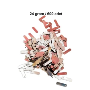 Açık Kırmızı 15 x 5 mm Dantel Oya Yazma Halhal Abiye Lazer Kesim Pul 600 adet / 24 gram