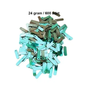 Yeşil 15 x 5 mm Dantel Oya Yazma Halhal Abiye Lazer Kesim Pul 600 adet / 24 gram