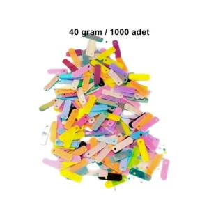 Pastel Renkler 15 x 5 mm Dantel Oya Yazma Halhal Abiye Lazer Kesim Pul 1000 adet / 40 gram